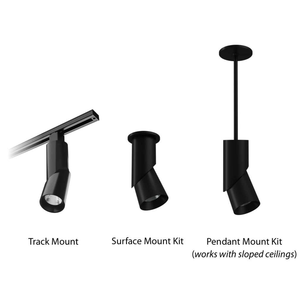 RAB Pivot Track Head, H-Type, Black, Selectable CCT, 1765 Lumens, 36° Optics