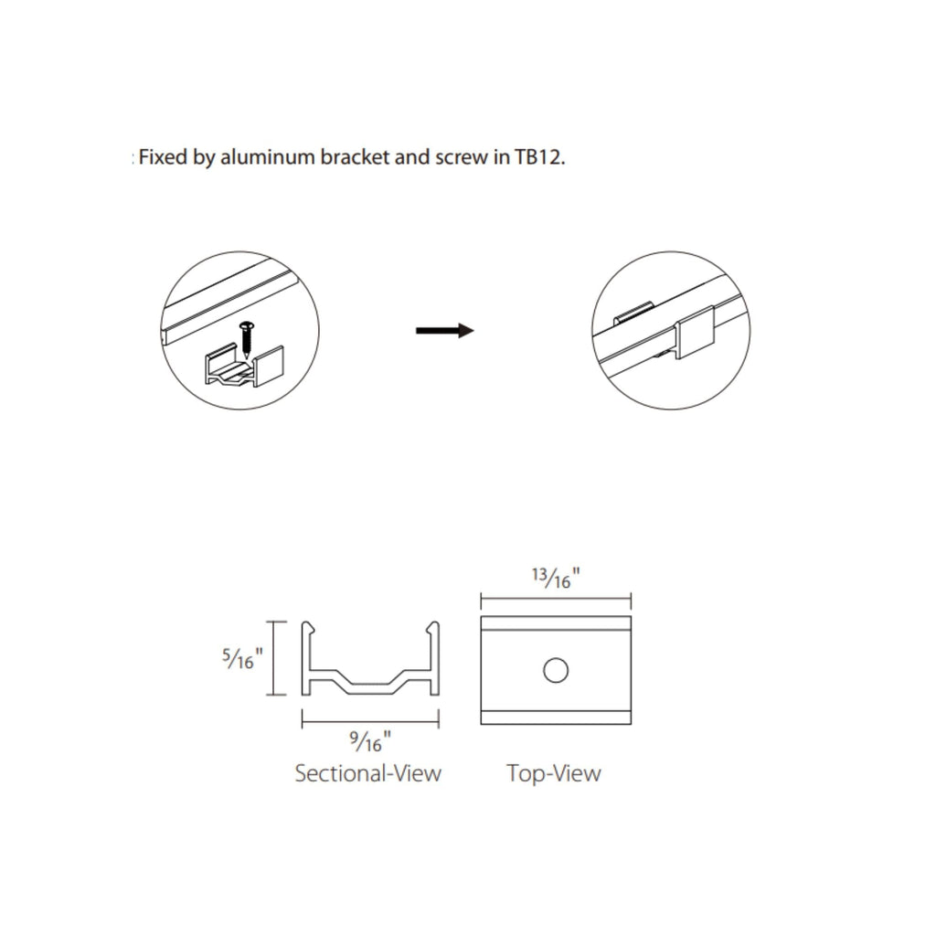 RAB TB12 Mounting Bracket for PURELINE & COB Tape Lights