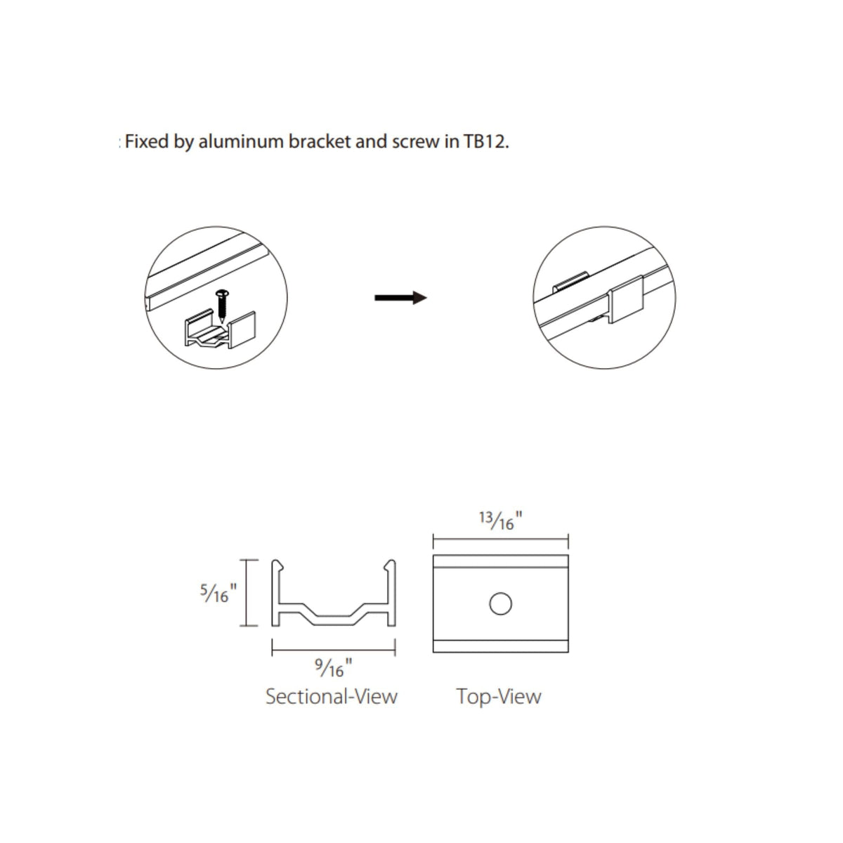 RAB TB12 Mounting Bracket for PURELINE & COB Tape Lights