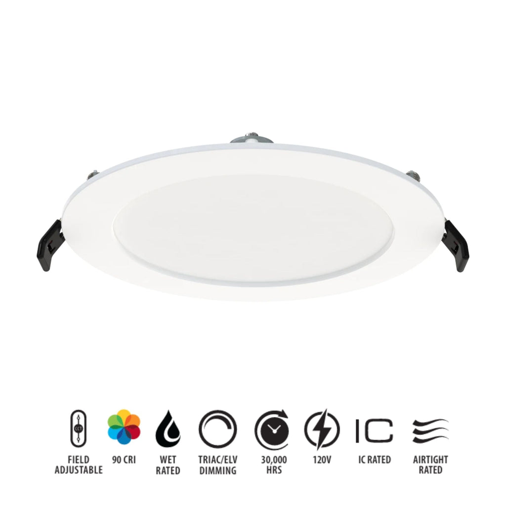 RAB WFR34-6 6 in. Smooth Round Downlight 13W Selectable CCT Wet Rated
