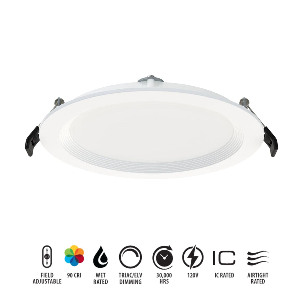 RAB WFR34-6B 6 in. Baffle Round Downlight 13W Selectable CCT Wet Rated