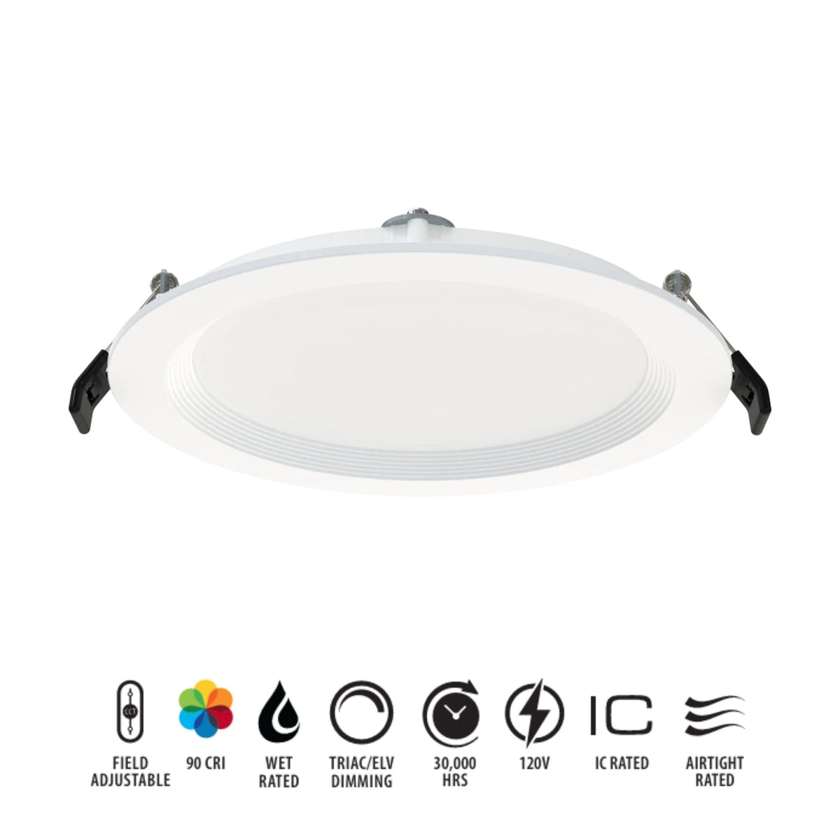 RAB WFR34-6B 6 in. Baffle Round Downlight 13W Selectable CCT Wet Rated