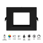 RAB WFRL4S99FA120BB 4 in Square Baffle Wafer Downlight 9W Selectable CCT Black