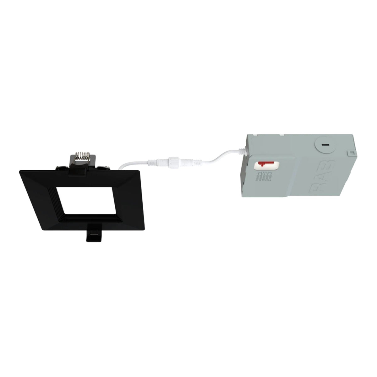 RAB WFRL4S99FA120BB 4 in Square Baffle Wafer Downlight 9W Selectable CCT Black