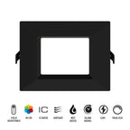 RAB WFRL4S99FA120BS 4 in Square Smooth Wafer Downlight 9W Selectable CCT Black