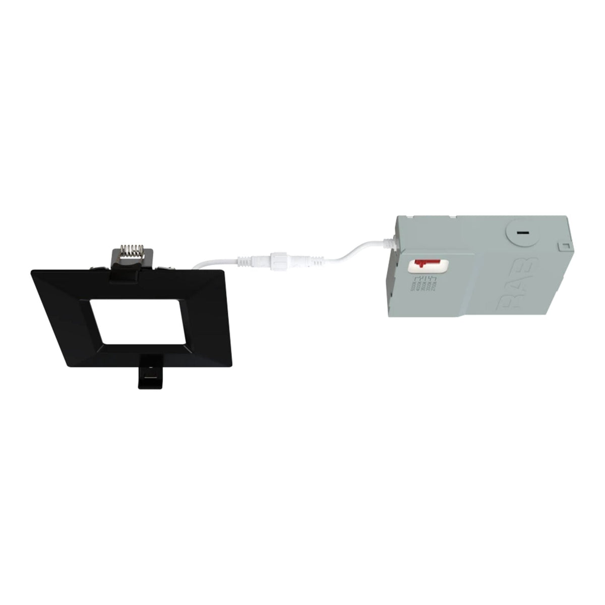 RAB WFRL4S99FA120BS 4 in Square Smooth Wafer Downlight 9W Selectable CCT Black