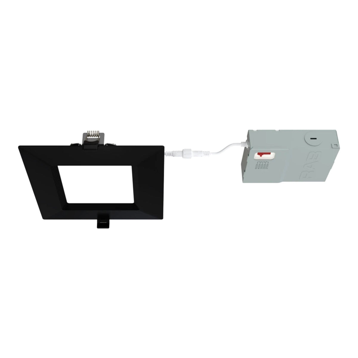RAB WFRL6S139FA120BB 6 in Square Baffle Wafer Downlight 13W Selectable CCT Black