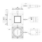 RAB WFRL6S139FA120BB 6 in Square Baffle Wafer Downlight 13W Selectable CCT Black