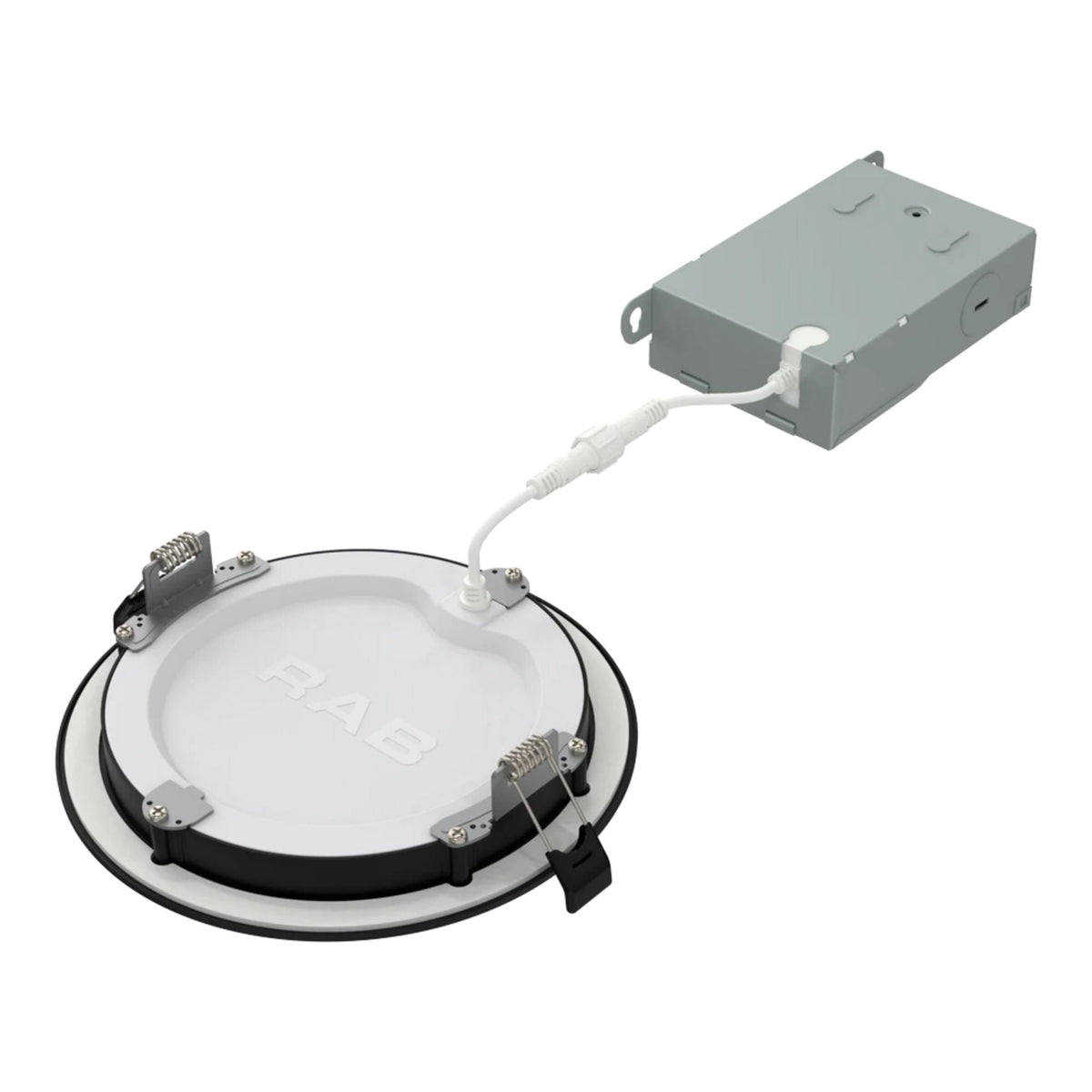 RAB WFRX-6BD-K 6 in Baffle Canless Wafer Downlight 15W Selectable CCT Black
