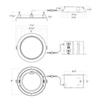 RAB WFRX-6BD-K 6 in Baffle Canless Wafer Downlight 15W Selectable CCT Black