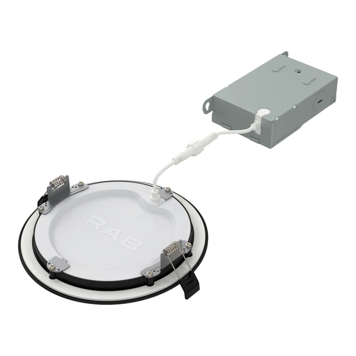 RAB WFRX-6D-K 6 in Smooth Canless Wafer Downlight 15W Selectable CCT Black