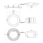 RAB WFRX-6D-K 6 in Smooth Canless Wafer Downlight 15W Selectable CCT Black