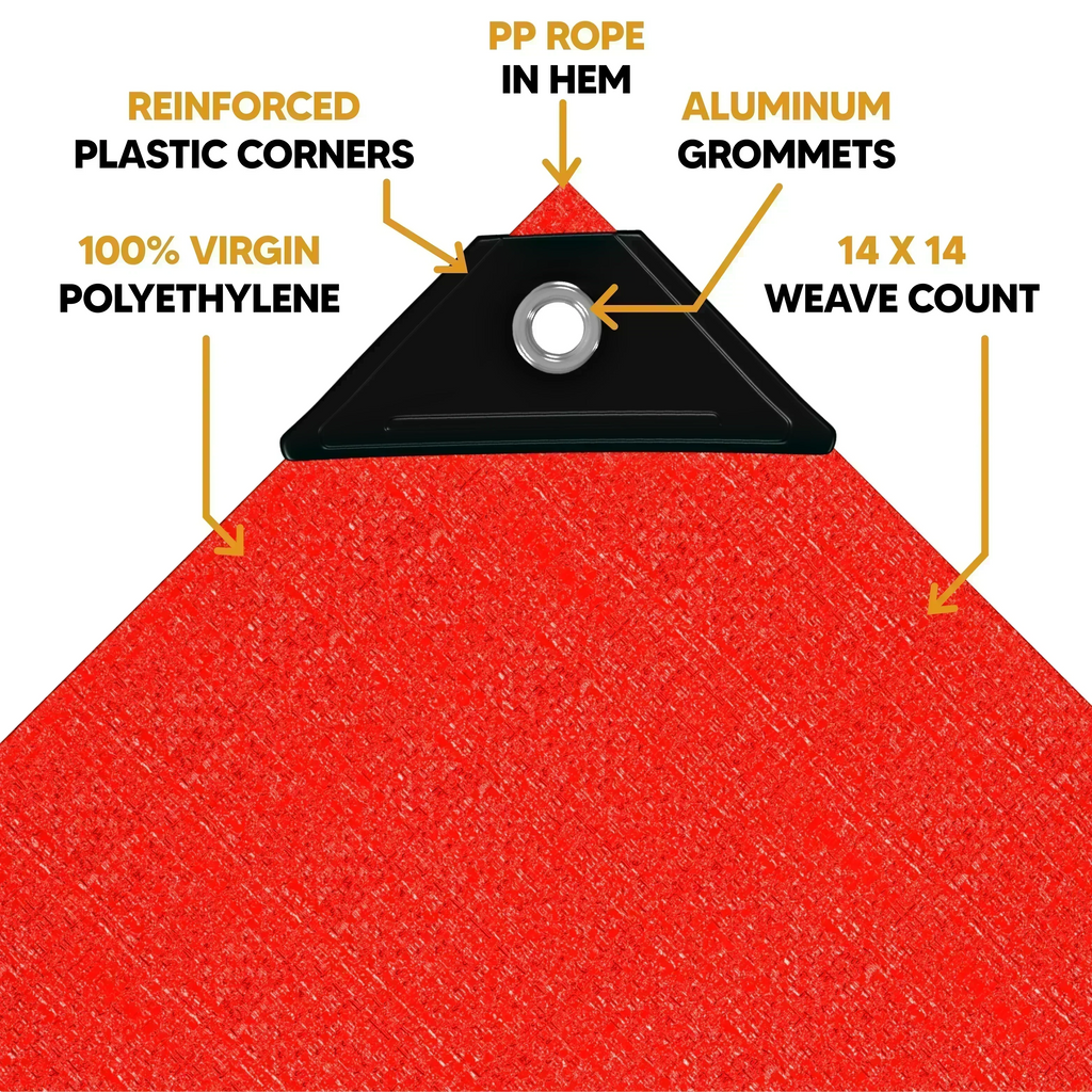 Red Poly Tarp 20' x 20'