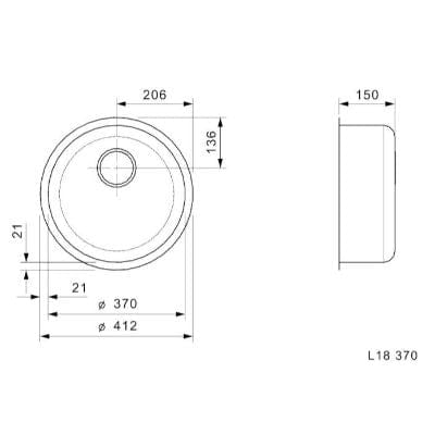 Single Round Bowl Stainless Steel Kitchen Sink