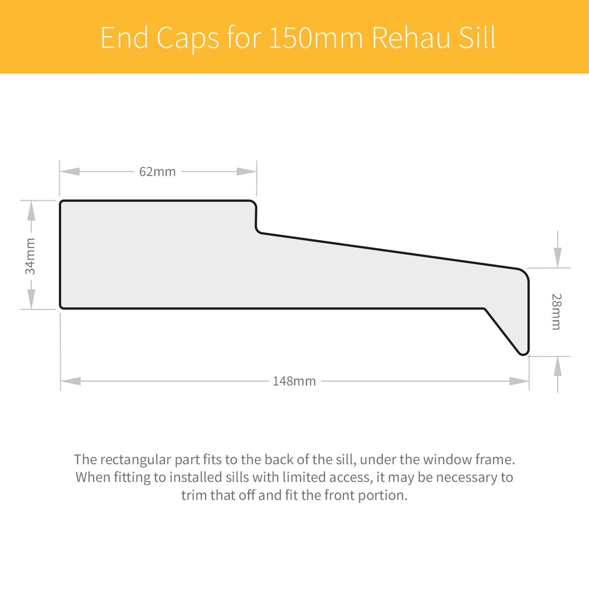 Rehau 150mm Sill End Caps