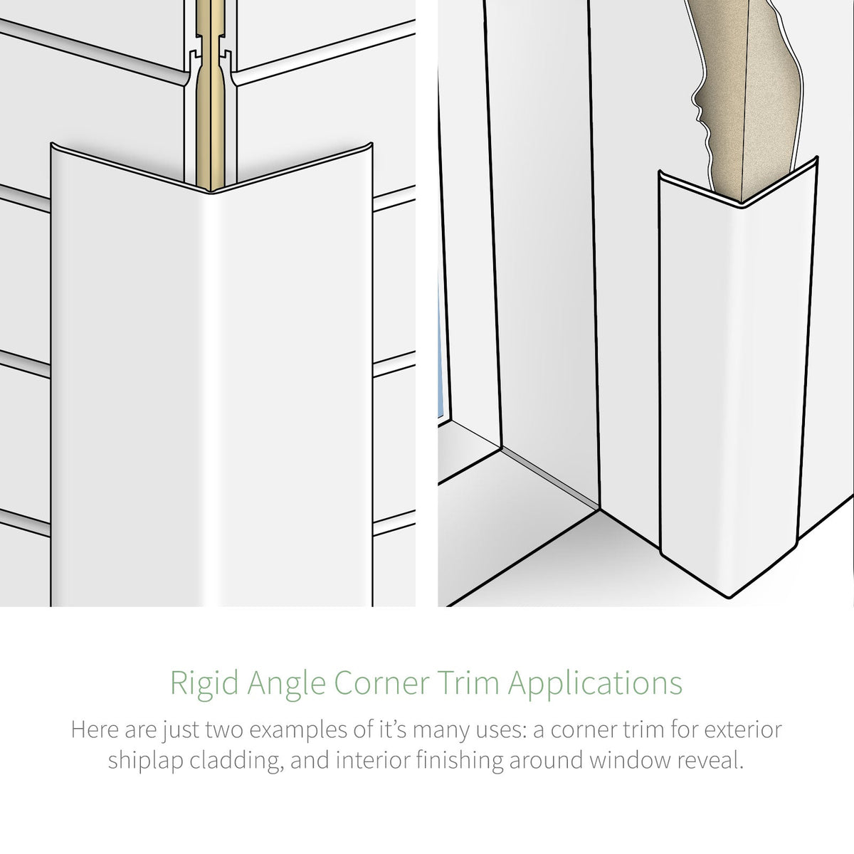 Rigid Angle 90° Corner Trim (1m)