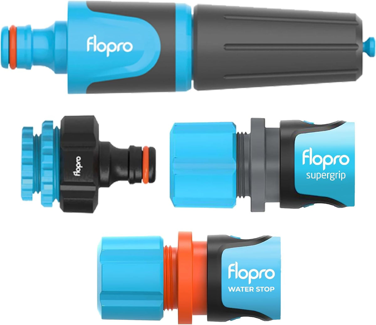Flopro Hose Starter Set: All-in-One Garden Watering Solution 15m