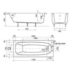 Malaga Bath 1700 x 700mm 2 Tap Holes