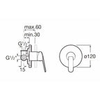 Victoria V2 Chrome Built-In Bath Or Shower Mixer