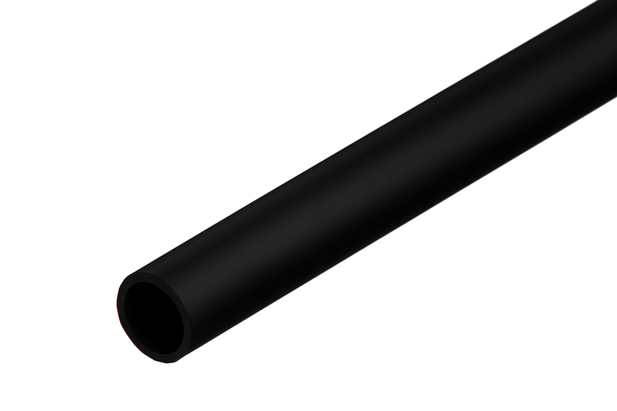 Black Plastic Round Pipe Tube PVC -1m / 39.37 Inch Length