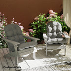 Set of 2 Adirondack Chair Cushions, Tufted High Back, Non-Slip, Gray