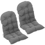 Set of 2 Adirondack Chair Cushions, Tufted High Back, Non-Slip, Gray