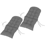 Set of 2 Adirondack Chair Cushions, Tufted High Back, Non-Slip, Gray