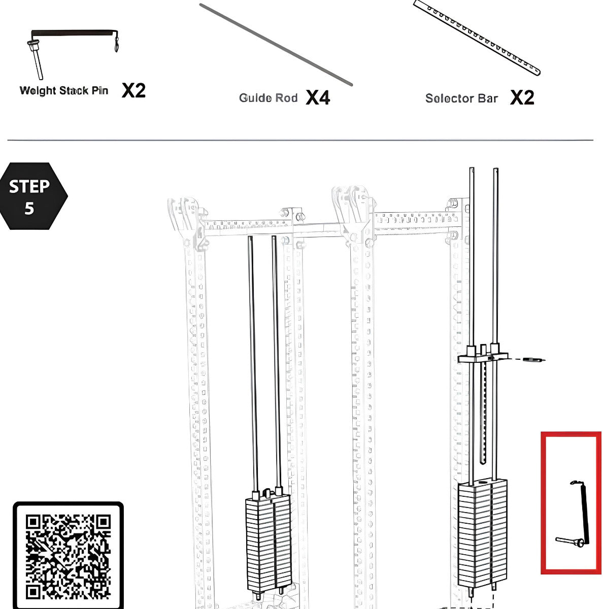 Weight Stack Pin for RX3 3000 Rack