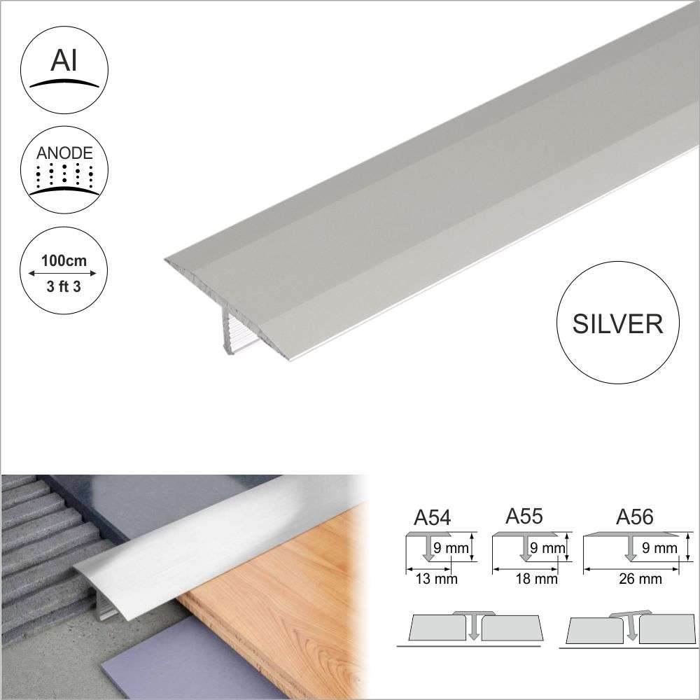 A56 26mm Anodised Aluminium Threshold Trim T Bar Transition Strip For Tiles - Cayrus World of Finishing