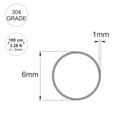 Stainless Steel Round Tube / Pipe VARIOUS SIZES 304 GRADE 1 METER LONG