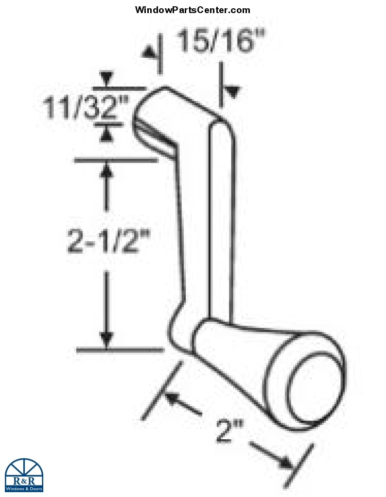 S1040 - Amesbury Truth Casement Awning Operator Handle Ada 11/32 Spline