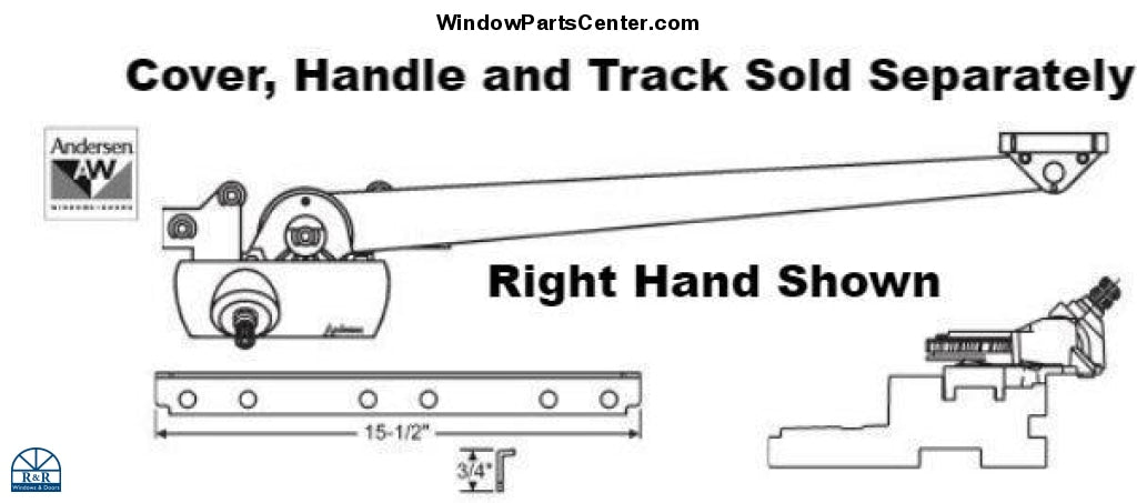 S1053 Andersen Casement Straight Arm Crank  Perma-Shield Enhanced - 14 Inch Arm