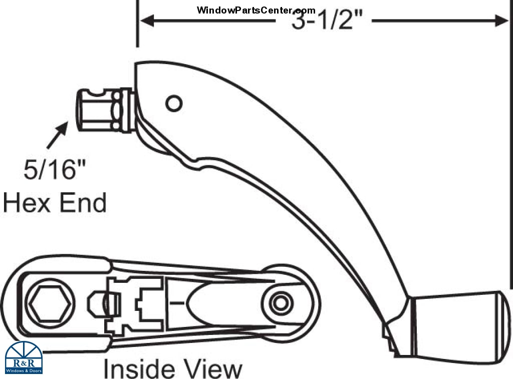S1066 - OP05 FOLDING HANDLE FOR ROTO-FRANK PRO DRIVE OPERATORS 5/16IN HEX END