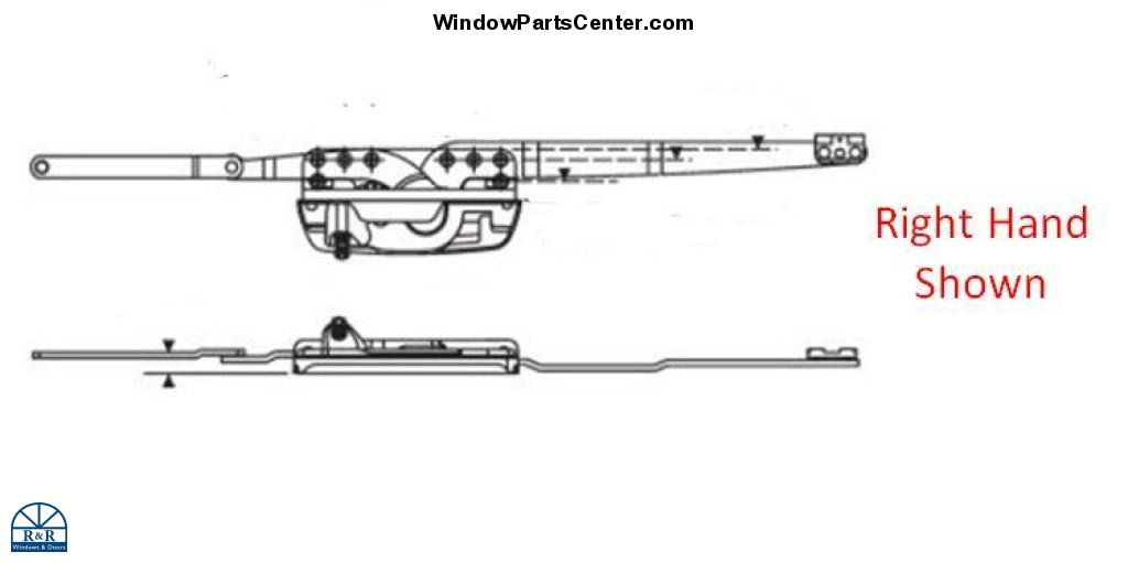 S1067 Amesbury Truth Encore Casement Dual Arm Low Profile Operator
