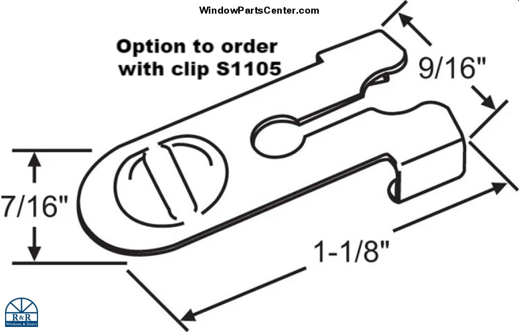 S1068 Amesbury Truth Casement Dyad Operator Link Offset Up 7/16 Inch