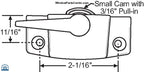 S1101 - Sweep and Sash Window lock 2 1/16 Inch Center Screw holes