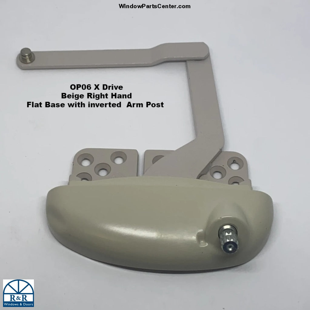 S1110 Roto X Drive 0P06 and Pro Drive 0P05 Split Arm Dyad Casement Operator With Flat Base and Inverted Arm Post