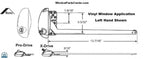 S1124 Roto X Drive and Pro Drive 13-1/2 inch Single Straight Arm Operator For Vinyl Casement Windows