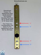 516 - W&F All Brass Sliding Patio Door Handle Set B Screw Hole Position - See Description to Order Replacement Option