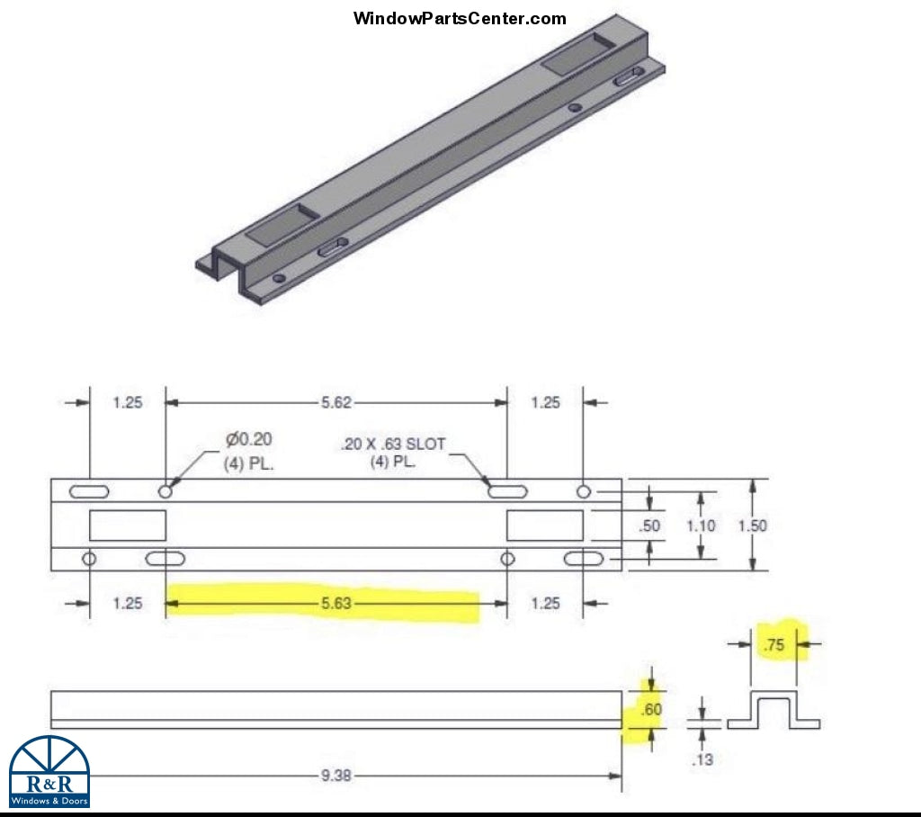 S3016 - GEMINI 2 POINT KEEPER Dual Hook Box Strike Keeper for Sliding Patio Door