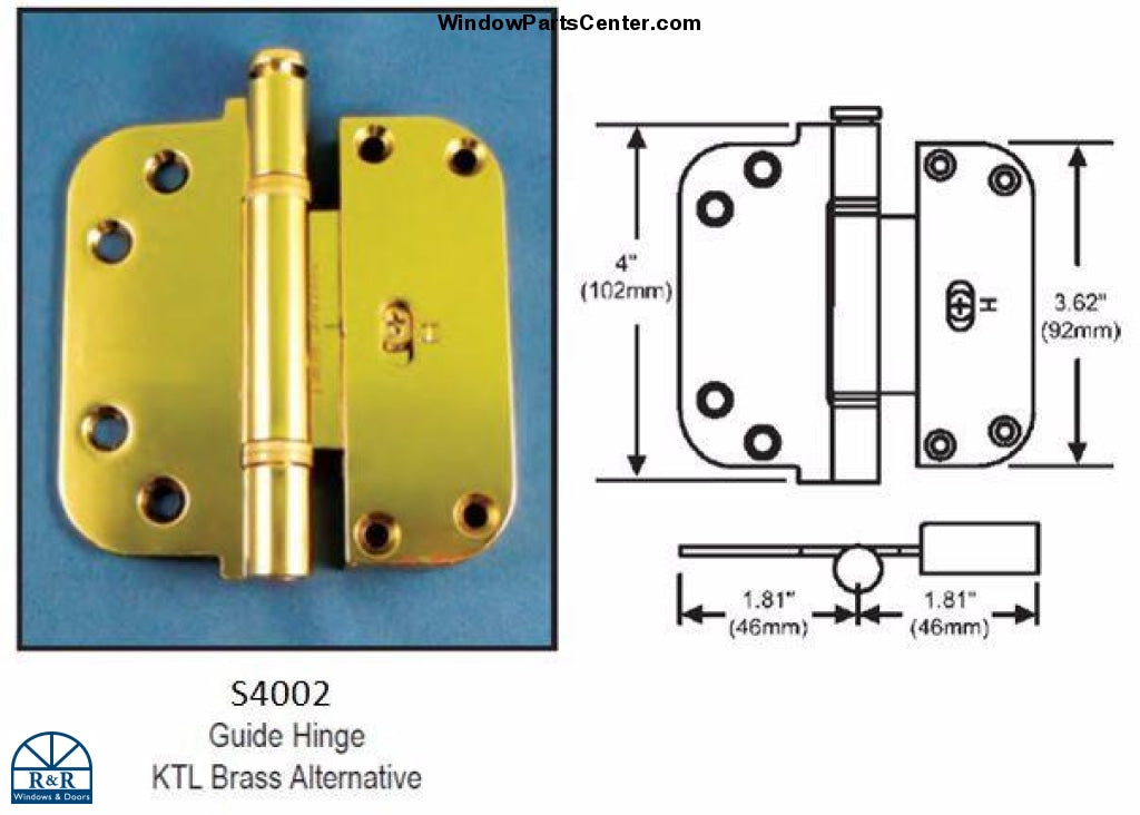 S4002 Hoppe 2-D Horizontal Adjustable Door Hinge - DISCONTINUED See Product Description for Replacement Option