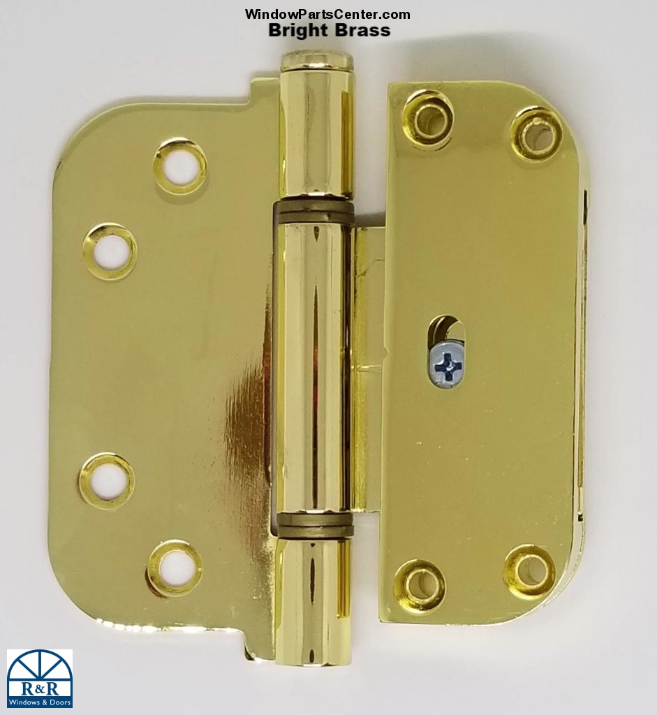 S4004 - Adjustable Guide Door Hinge in Bright Brass