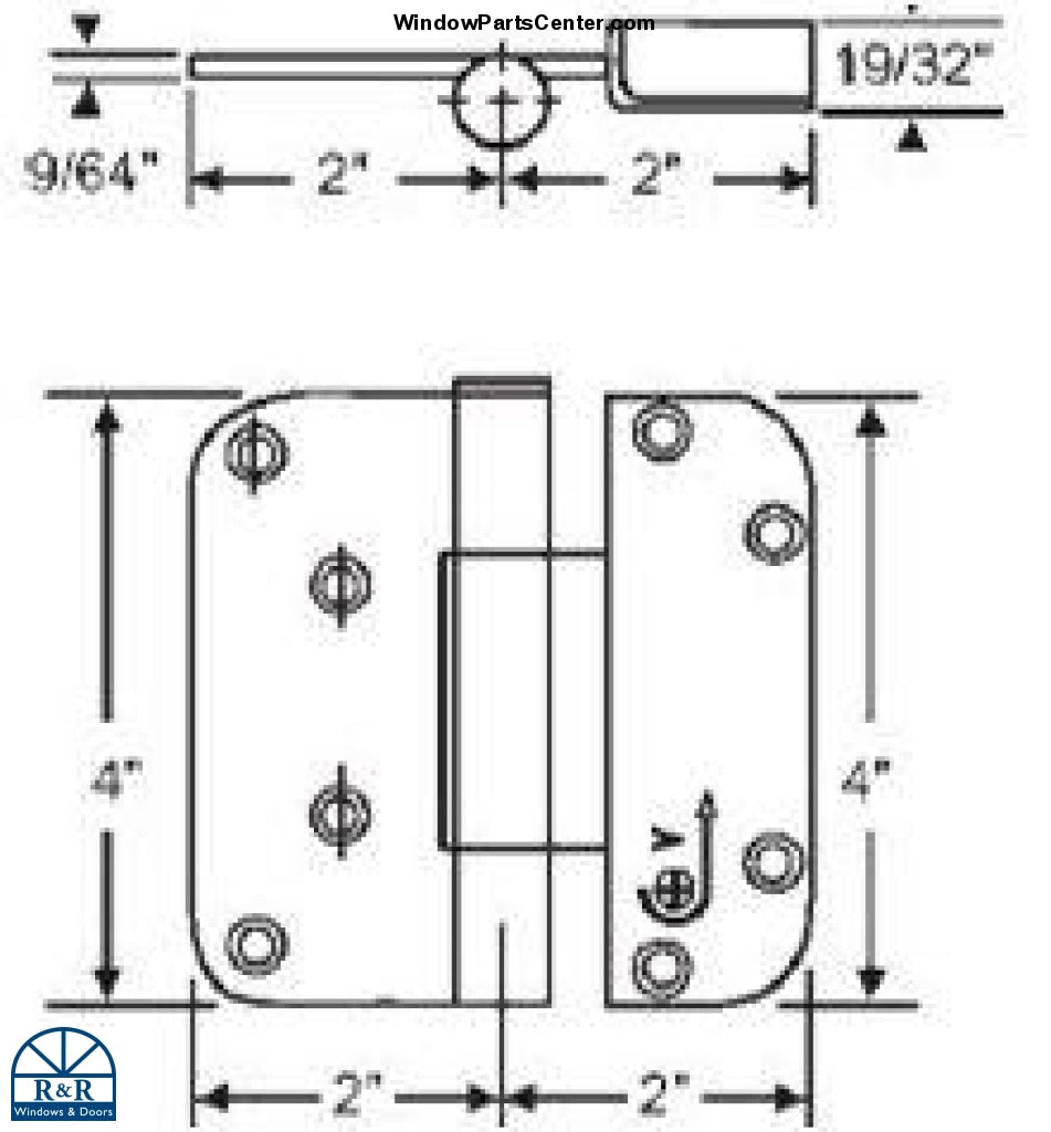 S4013 Hoppe Millennium Adjustable Hinge - 2-D Set Hinge