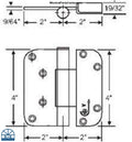 S4013 Hoppe Millennium Adjustable Hinge - 2-D Set Hinge