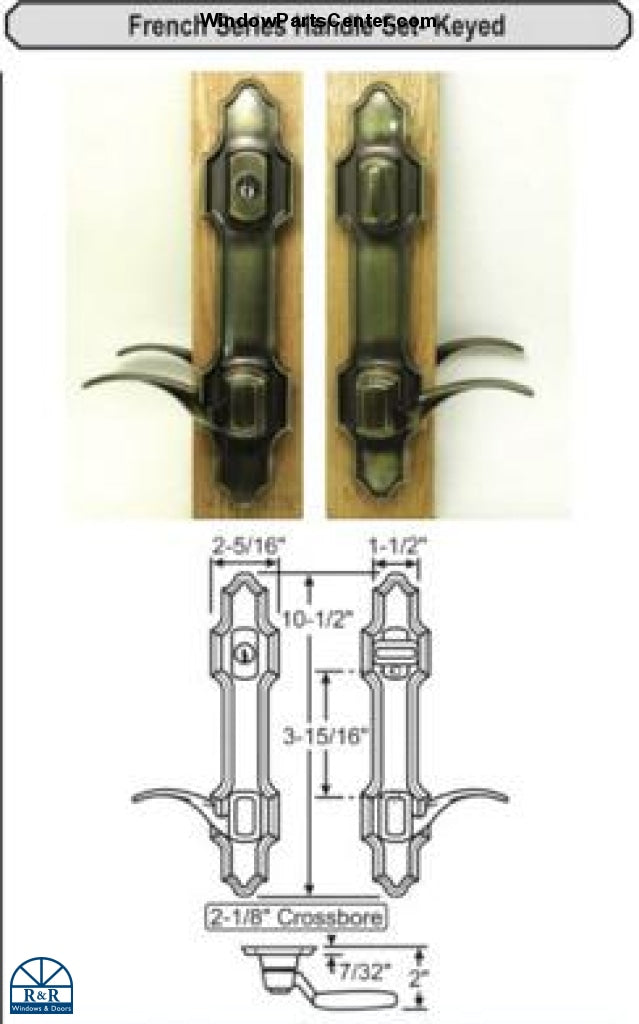 S4110 -W&F French Series Handle Set - The Normandy 5 1/2 Inch Center to Center 1200-68 1200-67 series