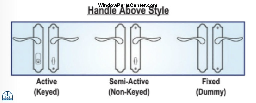 S4114 GU Ferco 45MM Capri Lever Swinging Door Handles Trim Sets - Handle Above Cylinder  Style