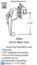 S6002  Screen Handle Heavy Duty Push Button Latch with Key