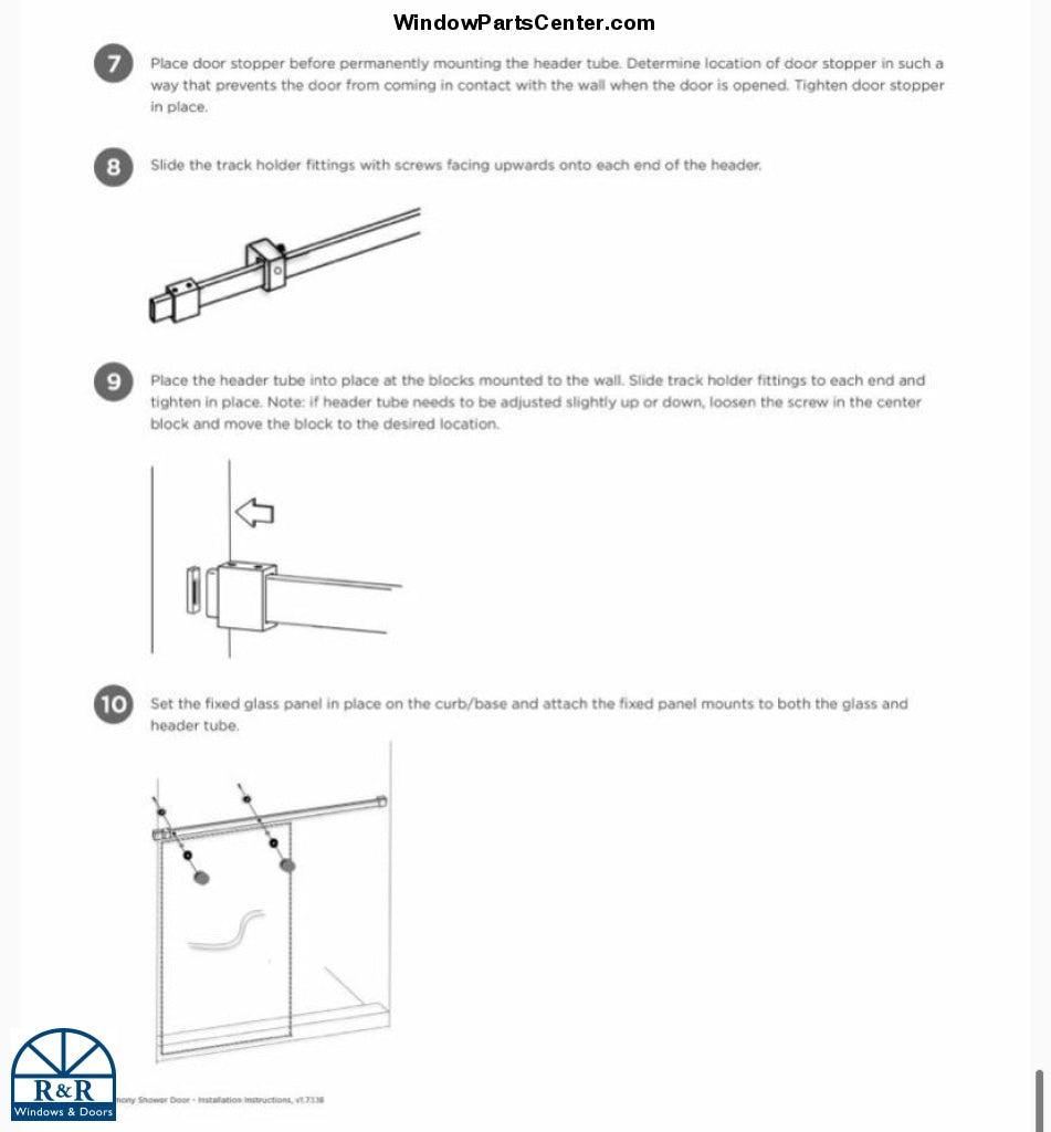 S800 - Brixwell 22-268BNK and 22-268BCH GLIDING SHOWER DOOR SYSTEM