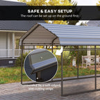 Onward 10' x 15' Heavy Duty Metal Carport with Galvanized Roof & Removable Sidewalls