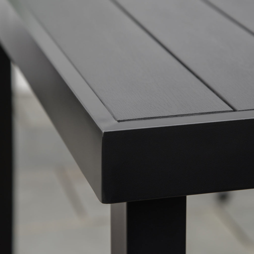 Outdoor Dining Table for 6, Patio Rectangular Table, 55" L x 35.5" W x 29.25" H, Black